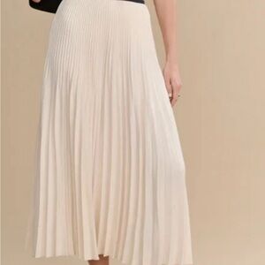 Jenni Kayne Cream Pleated Midi Skirt